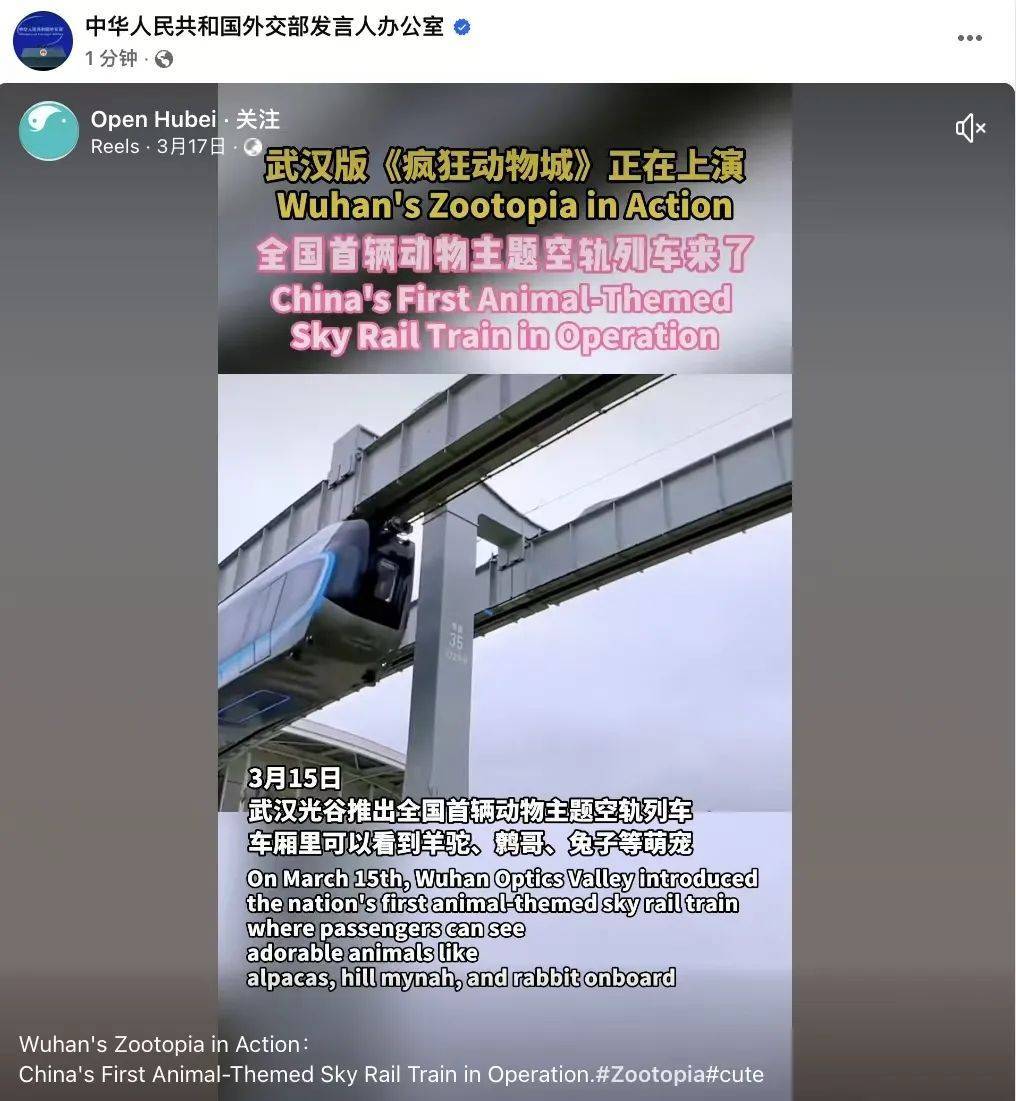 外交部转发<strong></p>
<p>美国外汇</strong>！武汉空轨上有羊驼