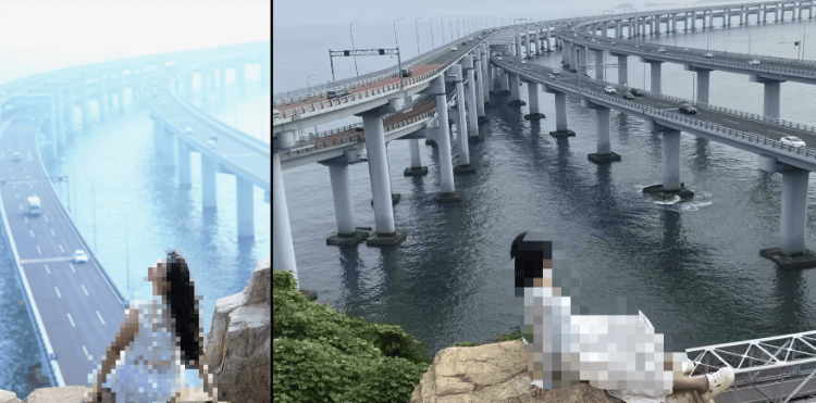 大连一跨海大桥观景台有游客翻栏杆踩空心造景石拍照<strong></p>
<p>欧易</strong>，当地回应